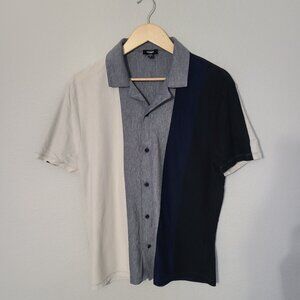 Express Striped Cotton-Blend Button Down Polo Men